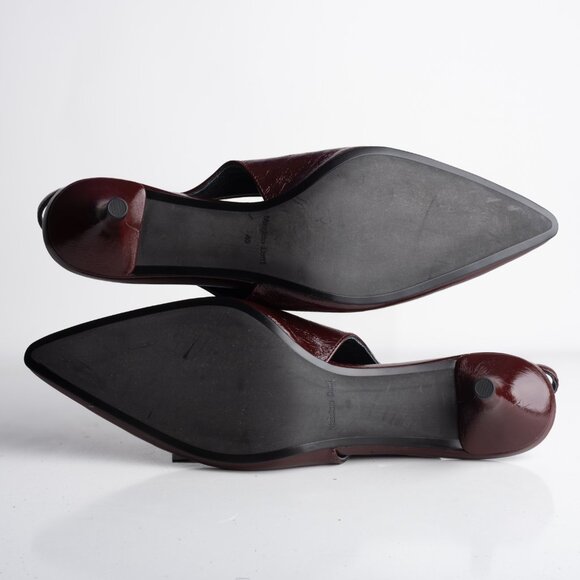 Massimo Dutti Womens Leather Slingback Heels Burgundy Red US 9 EU 40 New - Picture 8 of 8
